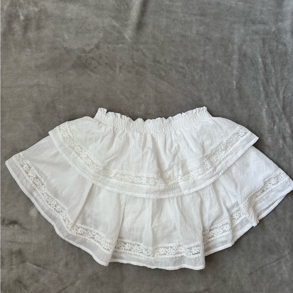 White Lace Ruffle Skirt
